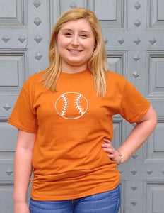 Texas Longhorn Baseball GILDAN 50/50 Tee Burnt Orange