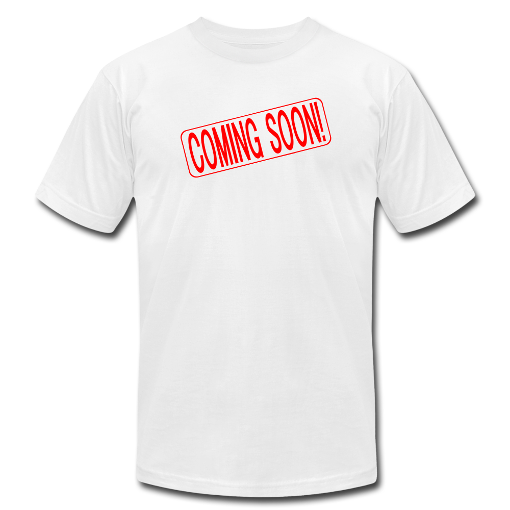 COMING SOON Real Estate Sign Rider Unisex Jersey T-Shirt by Bella + Canvas - white