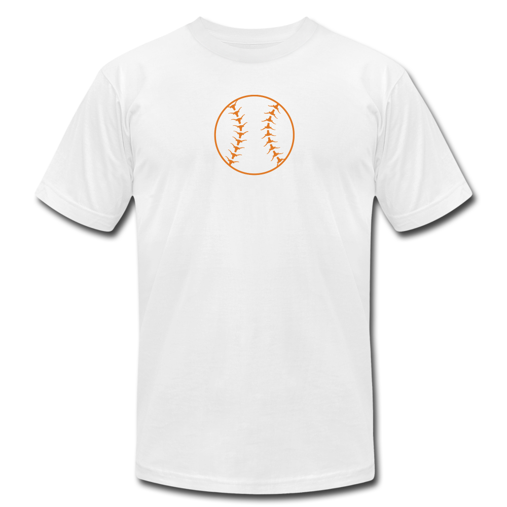 Texas Longhorn Baseball Unisex Jersey T-Shirt by Bella + Canvas - white