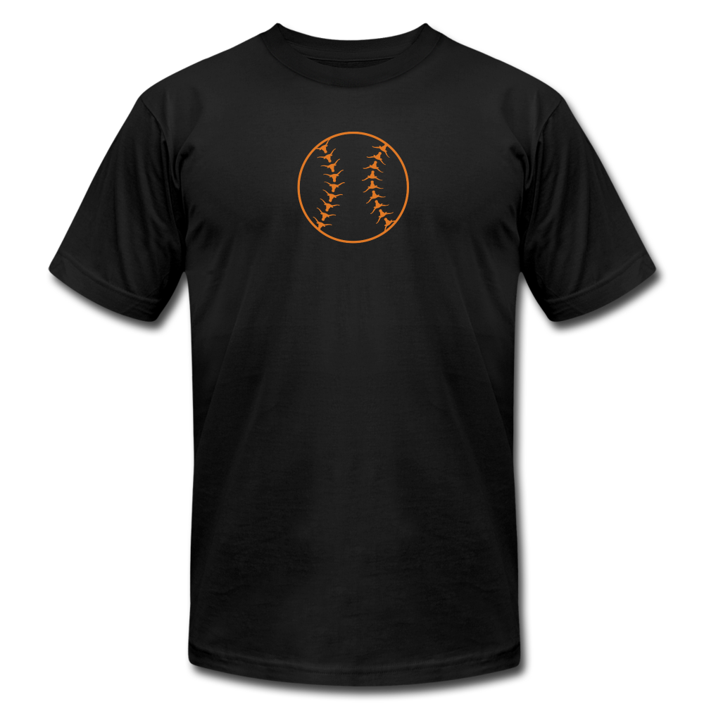 Texas Longhorn Baseball Unisex Jersey T-Shirt by Bella + Canvas - black