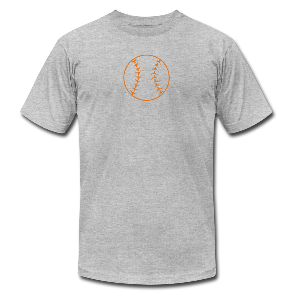 Texas Longhorn Baseball Unisex Jersey T-Shirt by Bella + Canvas - heather gray