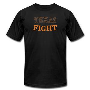 Texas Fight Front OU SUCKS Rear Shirt Unisex Jersey T-Shirt by Bella + Canvas - black