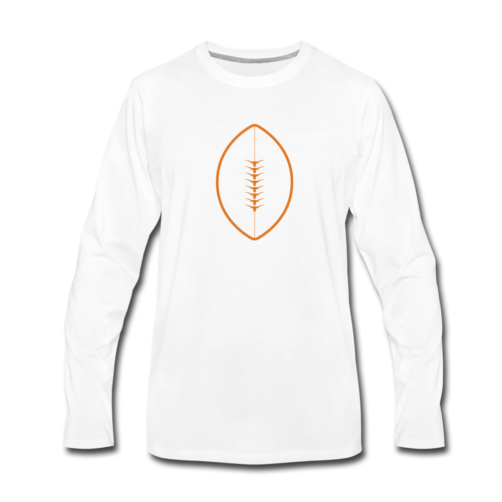 Texas Longhorn Football Men's Premium Long Sleeve T-Shirt - white