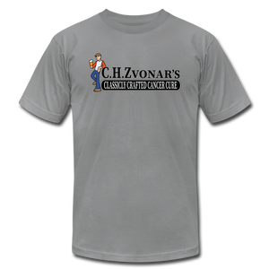 Zvonar's Crafted Cure Unisex Jersey T-Shirt by Bella + Canvas - slate