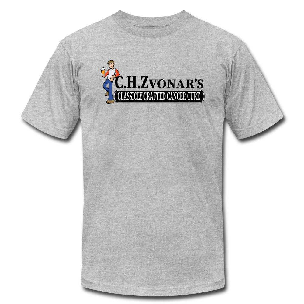 Zvonar's Crafted Cure Unisex Jersey T-Shirt by Bella + Canvas - heather gray