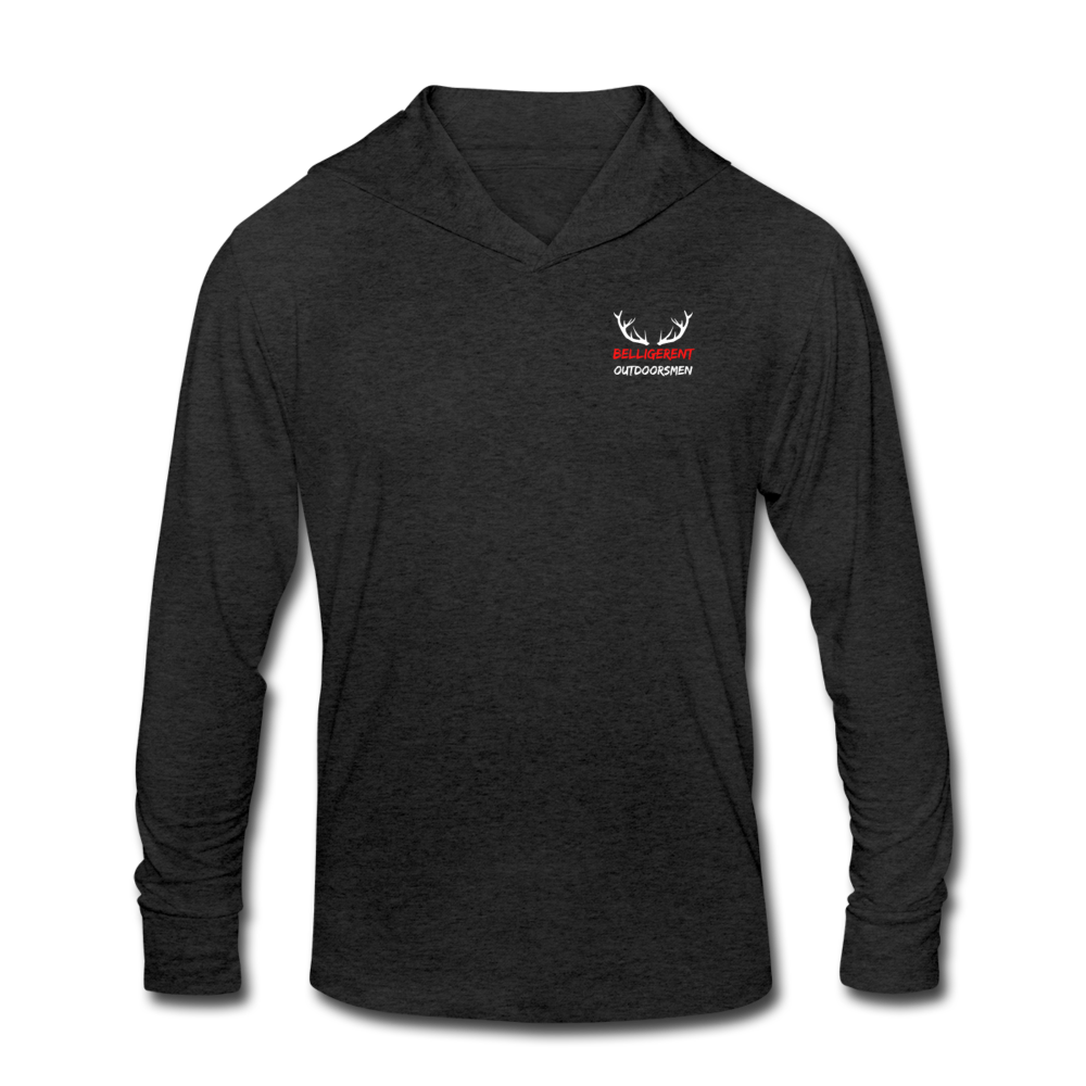 Belligerent Outdoorsman Unisex Tri-Blend Hoodie Shirt - heather black