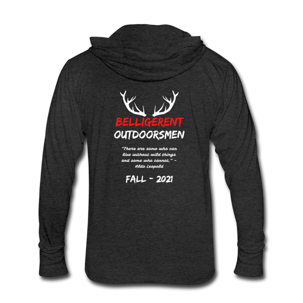 Belligerent Outdoorsman Unisex Tri-Blend Hoodie Shirt - heather black