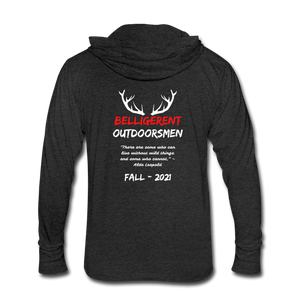 Belligerent Outdoorsman Unisex Tri-Blend Hoodie Shirt - heather black