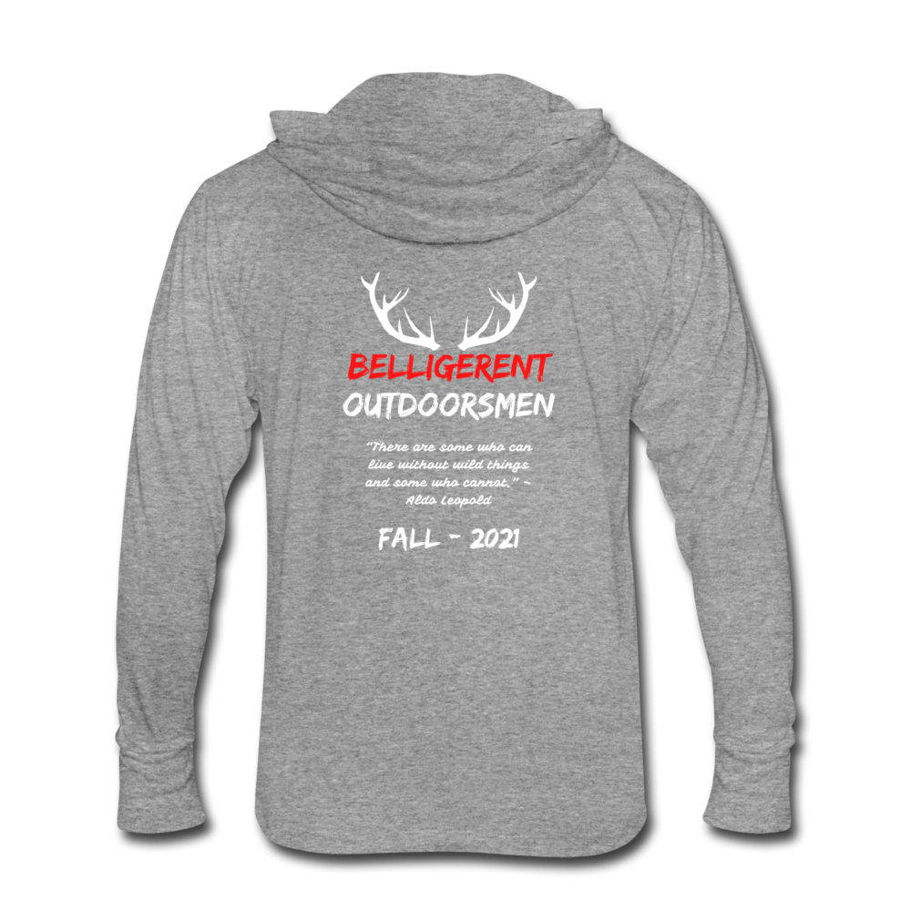 Belligerent Outdoorsman Unisex Tri-Blend Hoodie Shirt - heather gray