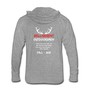 Belligerent Outdoorsman Unisex Tri-Blend Hoodie Shirt - heather gray